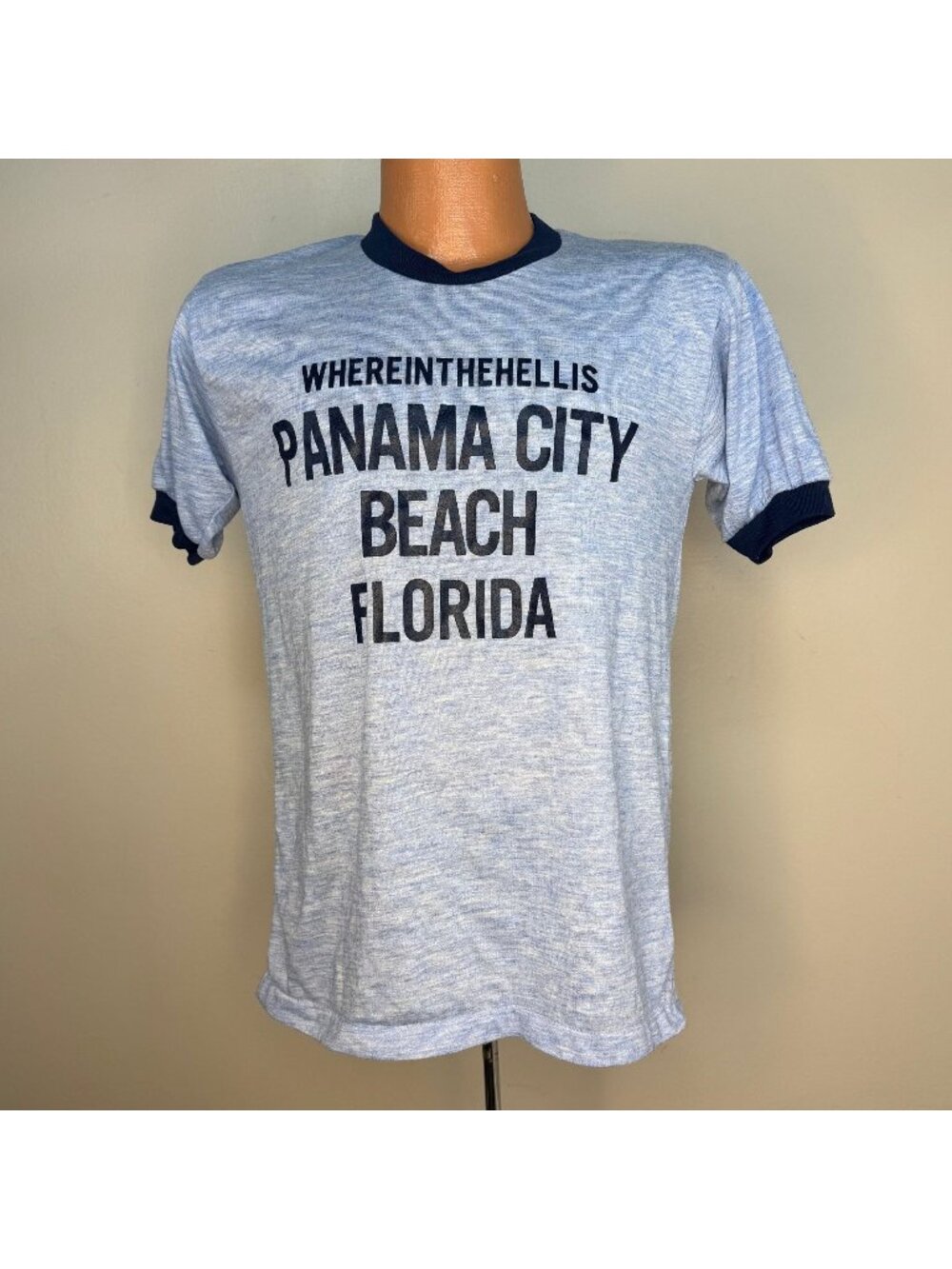 Vintage 1970s Whereinthehellis Panama City Beach Florida T-Shirt, Allison S/M